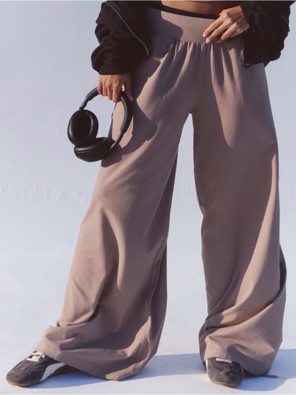 FP Movement Hot Shot Wide Leg Pants in Mocha Latte